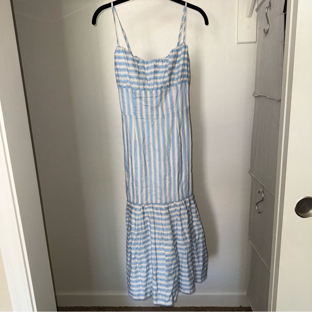 Blue and White Striped Women's Dress